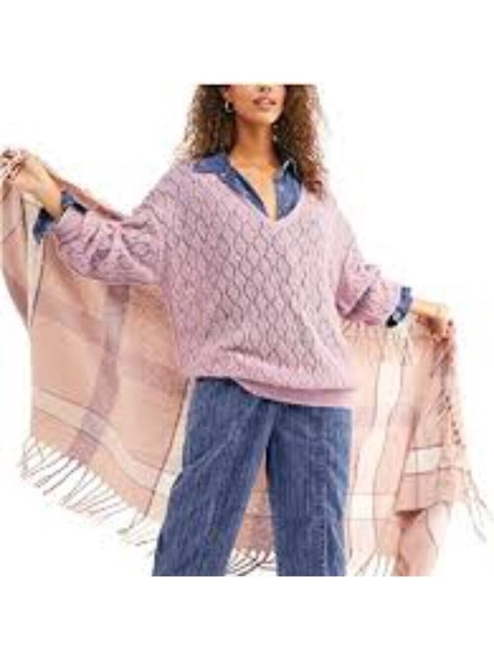 Free People Say Hello Oversized Tunic Sweater